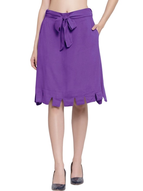 BURU Ruffle Skirt Lilac Purple Brocade - Style Charade