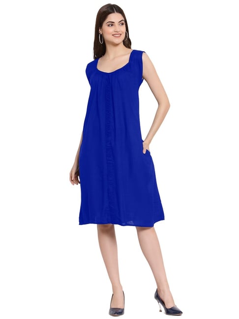 Classic-Fit Cotton-Blend Scoop Dress