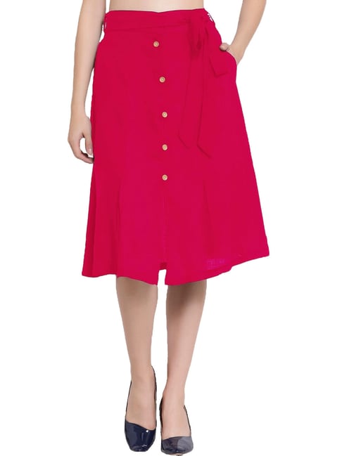 Dark pink midi clearance skirt