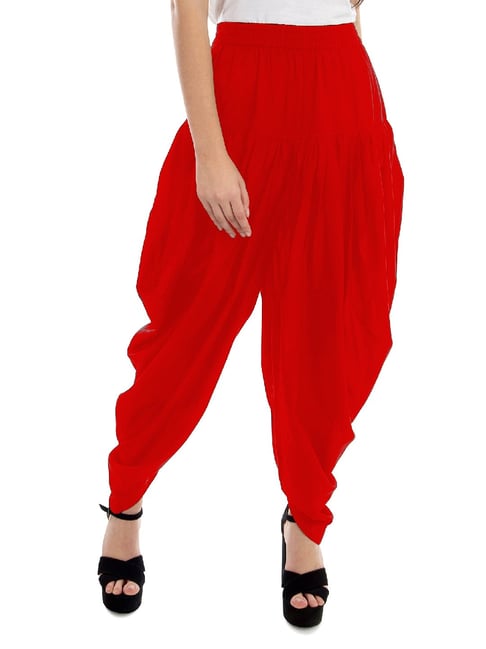 Pre-Order] Red Top with Printed Yellow Dhoti Pants – Navastrani Boutique