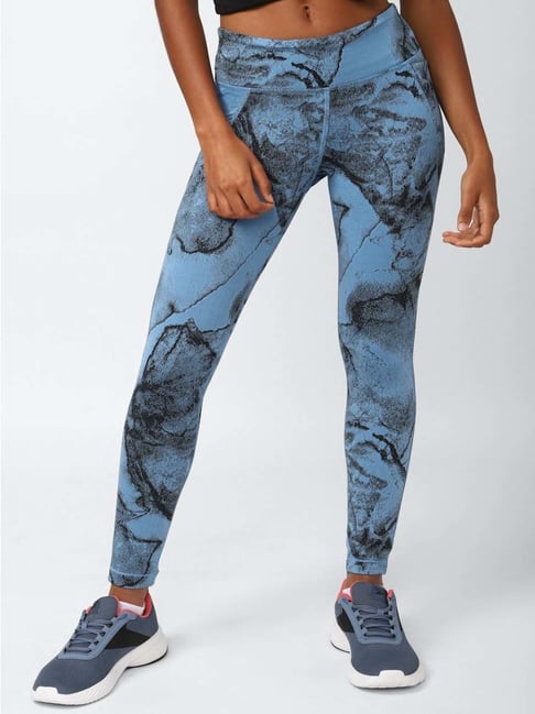 Reebok Blue Printed Sports Tights-picture-22