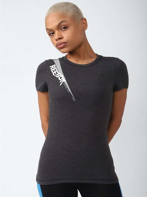 Reebok Black Graphic Print Sports T-Shirt-picture-20