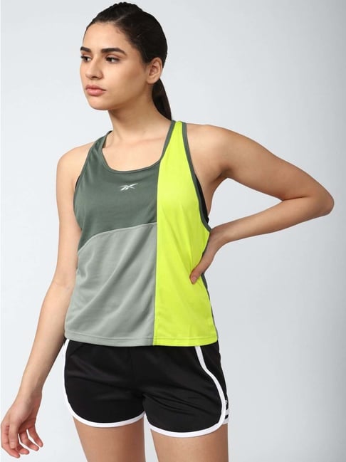Reebok Green Color-Block Sports Tank Top-picture-10