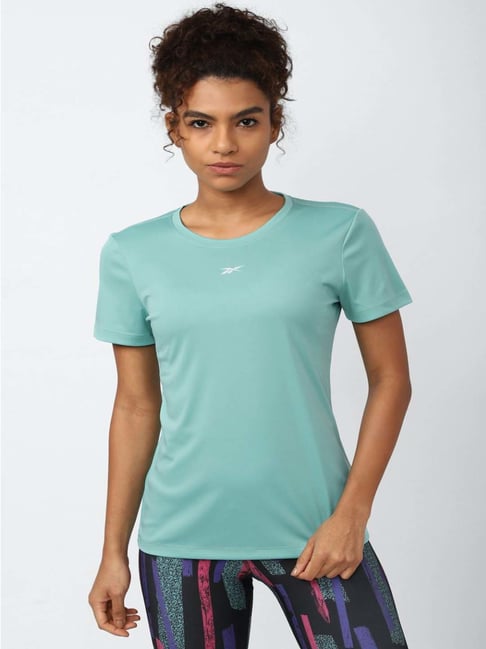 Reebok Green Regular Fit Sports T-Shirt-image-28