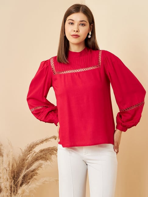 rare pink full sleeves top