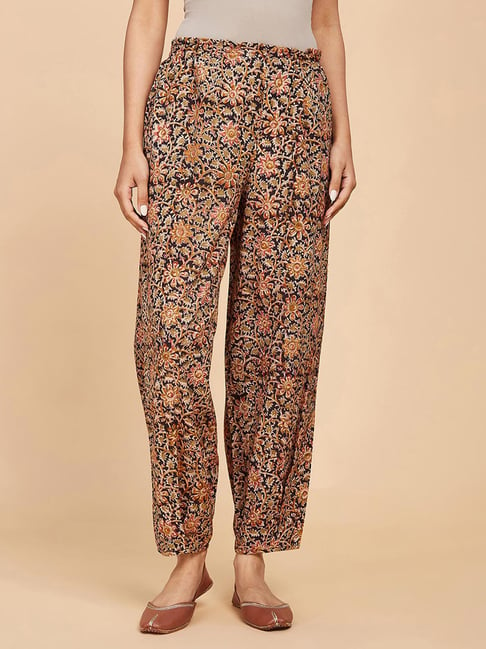 Buy Cotton Border Details Casual Pants for Women Online at Fabindia |  10697085