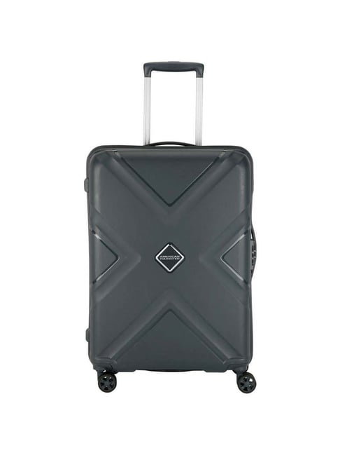 American Tourister Dark Slate Textured Hard Medium Trolley Bag - 48 cm-picture-36