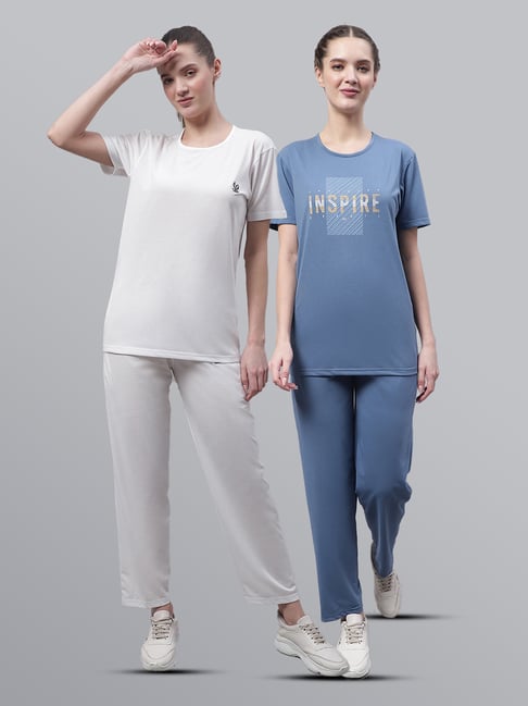 Vimal Jonney White & Dark Grey Printed T-Shirt With Track Pants - Pack of 2-picture-29