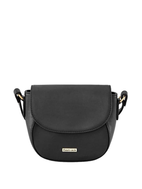 Buy Fastrack Casual Black Solid Faux Leather Sling Handbag Online At Best  Price @ Tata CLiQ