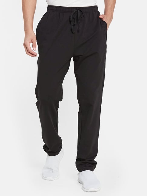Octave Black Cotton Regular Fit Trackpants-picture-20