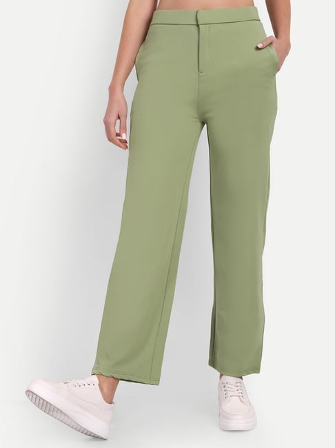 Buy PISTA GREEN Trousers & Pants for Men by Byford by Pantaloons Online |  Ajio.com