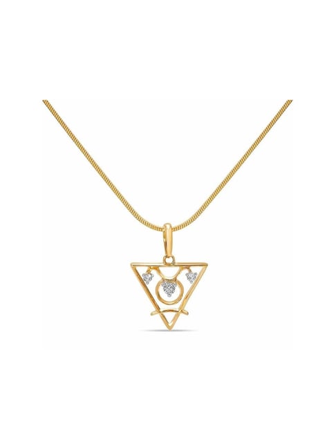 Diamond Taurus Zodiac Pendant Necklace 1/10 ct tw Round 14K Yellow Gold |  Jared
