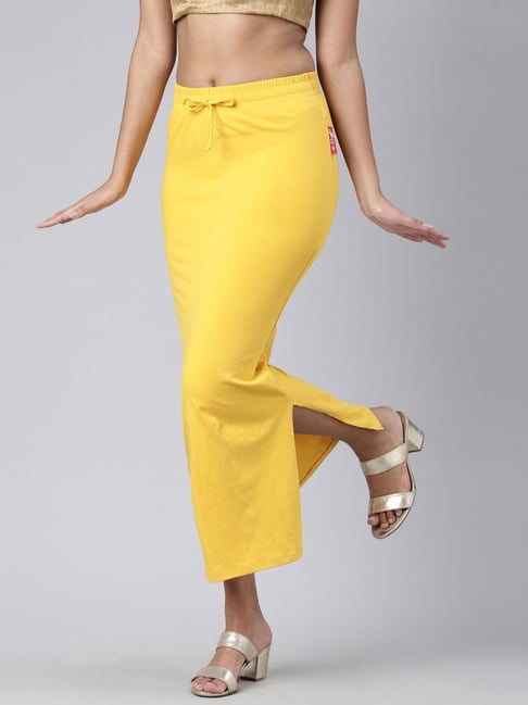 JCSS Yellow Cotton Saree Shapewear