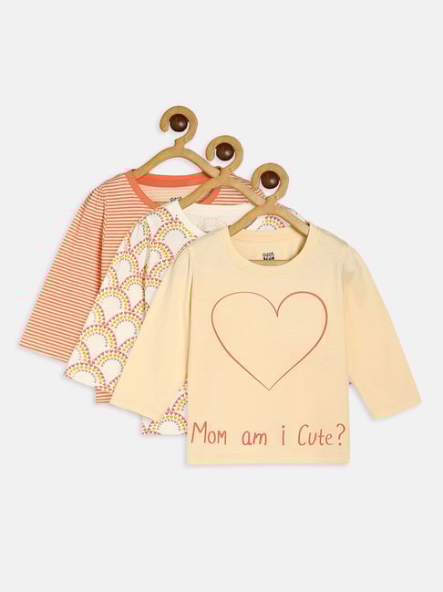 MINIKLUB Kids Multicolor Printed Full Sleeves Top (Pack Of 3)-picture-33