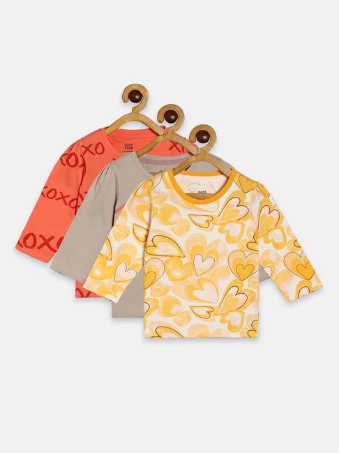 MINIKLUB Kids Multicolor Printed Full Sleeves Top (Pack Of 3)-picture-34