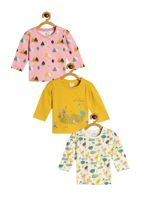 MINIKLUB Kids Multicolor Printed Full Sleeves Top (Pack Of 3)-picture-17
