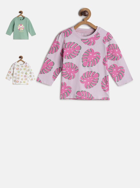 MINIKLUB Kids Multicolor Printed Full Sleeves Top (Pack Of 3)-picture-26