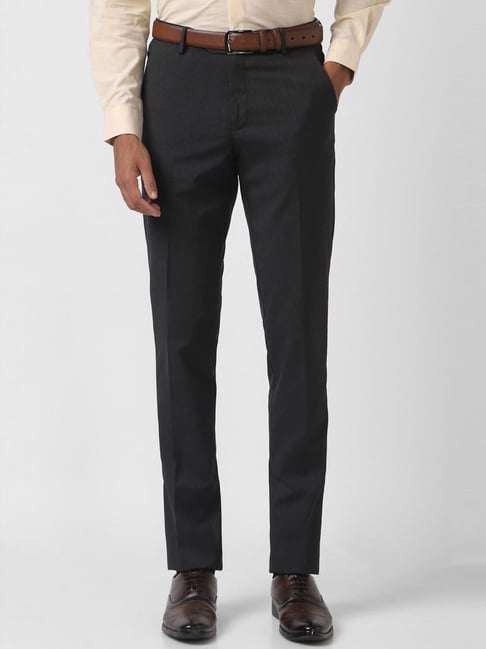 Buy Peter England Black Slim Fit Trousers for Mens Online Tata CLiQ