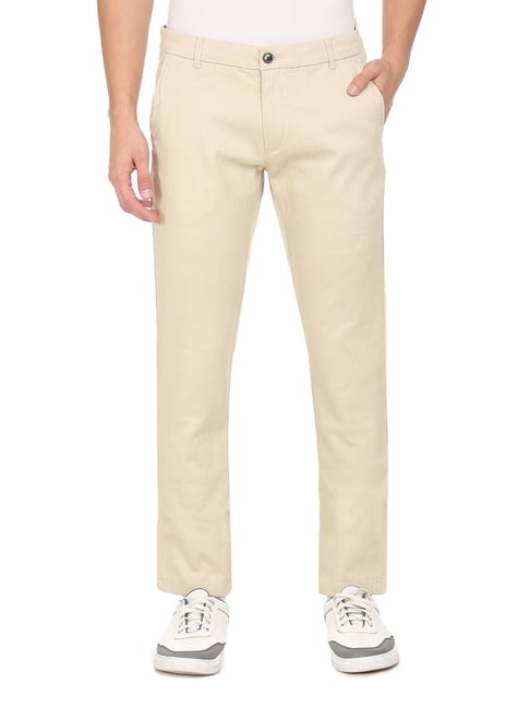 Buy Arrow Grey Regular Fit Flat Front Trousers for Men's Online @ Tata CLiQ