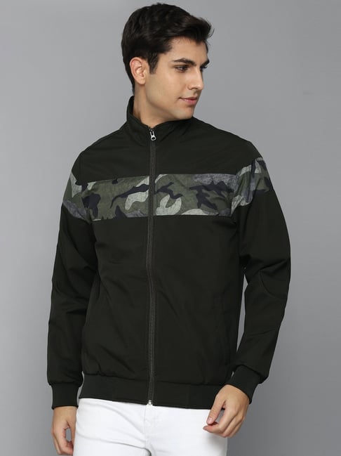 Allen Solly Dark Green Regular Fit Camo Print Jacket-picture-15