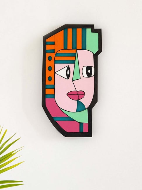 ExclusiveLane Multicolor Pinewood Tribal African Mystical Mask Decorative Wall Hanging-picture-46