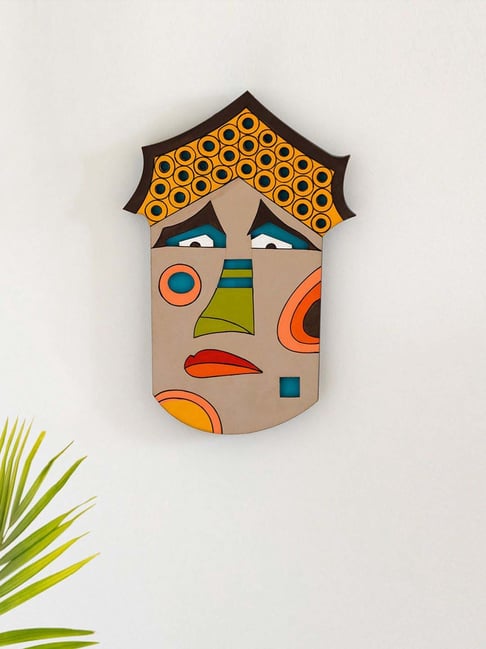 ExclusiveLane Multicolor Pinewood Tribal African Old-Lady Mask Decorative Wall Hanging-picture-17