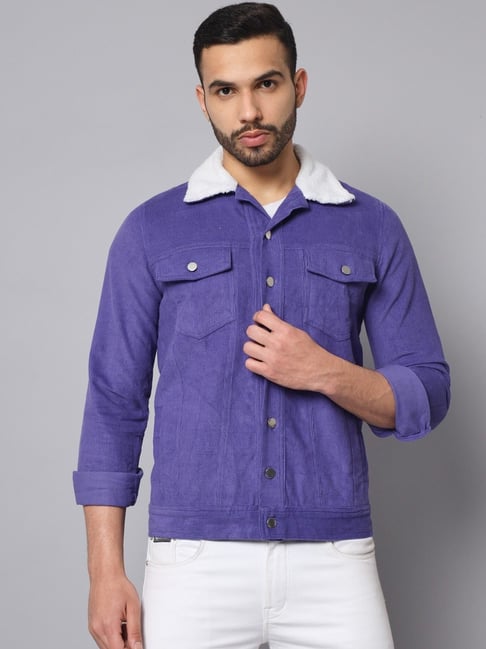 35590-J Corduroy Blazer Fashion Jacket (Purple) — Ace of Diamond
