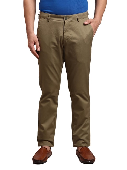 Buy ColorPlus Olive Slim fit Cotton Trousers for Men Online @ Tata CLiQ-totobed.com.vn