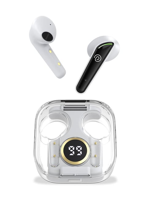 PTron Bassbuds Nyx in Ear Wireless Earbuds with 50ms Movie Mode White Black True Wireless