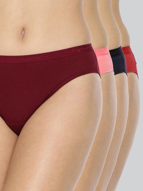 Lyra Assorted Color Cotton Bikini Panties - Pack Of 4