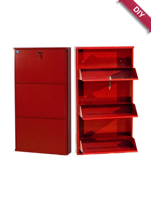 Buy Delite Kom Brick Red Wall Mounted Metal Shoe Rack ( 5 Shelves