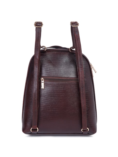 Brown Convertible Backpack Purse Handbags Teakwood Leathers Maroon