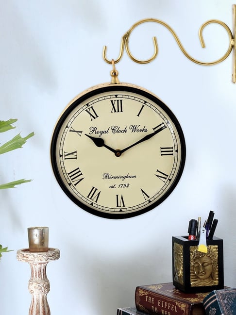 Aapno Rajasthan Hanging Railway Multicolor Metal Wall Clock