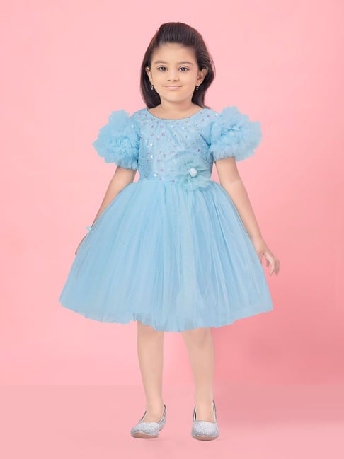 Update 252+ sky blue frock images latest