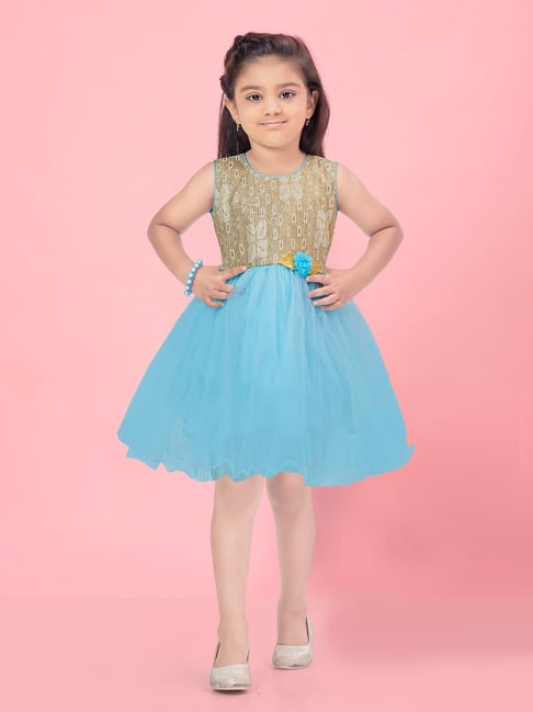 Sky Blue Short Length Flower Girl Dress 5825SB – Sparkly Gowns