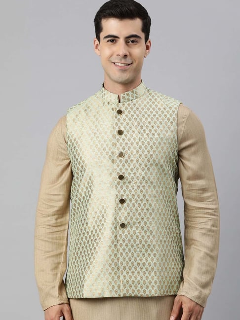 Buy Men Navy Textured Party Nehru Jacket Online - 685259 | Van Heusen