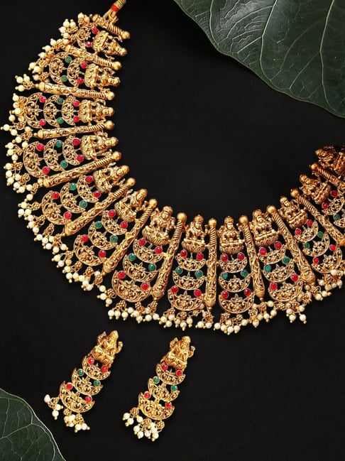 Buy 22Kt Plain Gold Flower Design Necklace 9VK3642 Online from Vaibhav  Jewellers