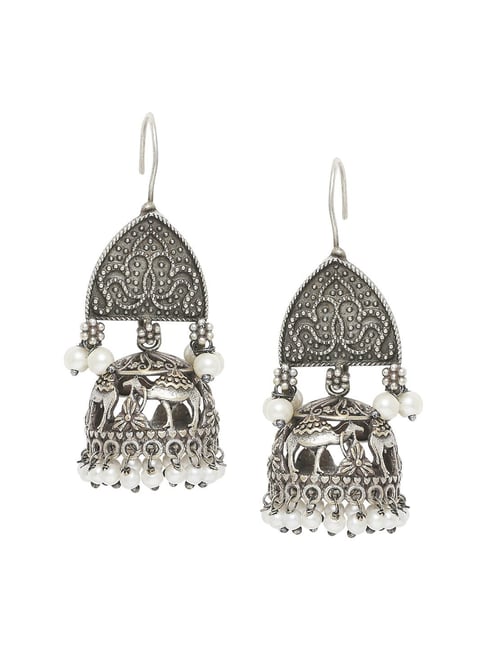 Gift A Grin - Premium German Silver Jhumka Earrings Whatsapp: 7982123649  (Pls share screenshot on whatsapp for price & booking.) More designs &  products here : https://quicksell.co/w/gift-a-grin/nuo Please drop message  for price