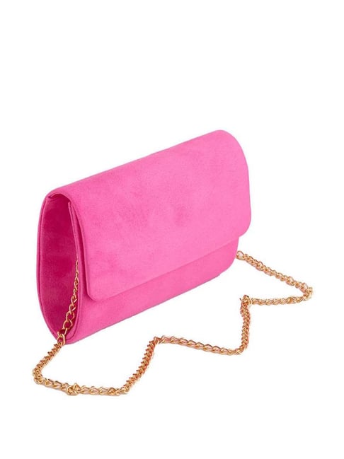 Pink Clutch Bag Ladies Cerise Velvet Evening Bag Fuchsia Hot Pink Shoulder  Bag | eBay