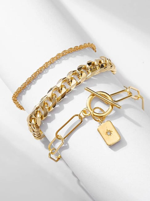 1pc Fashionable Simple Design Gold-colored Horseshoe Lock Bracelet For  Women, Titanium Steel Cable Wire Bangle, Suitable For Girls, Ladies,  Couples, Daily Wear Jewelry | SHEIN