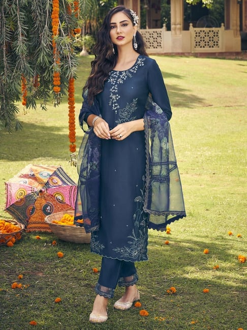 Buy Navy Blue Pant Suits Online In India At Best Price Offers