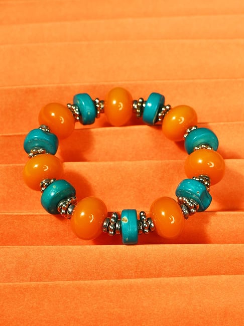 Round beads Carnelian Stretchable Bracelet, Color : Orange at Rs 1,500 /  Piece in Delhi