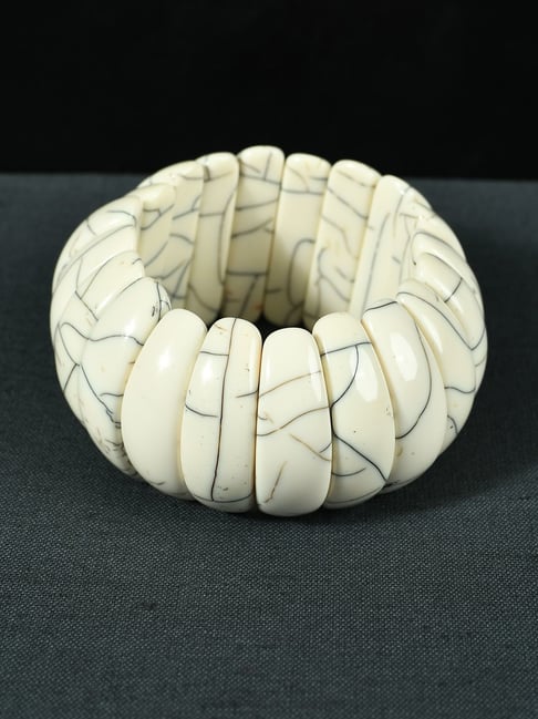 IMLI STREET White Artificial Beaded Stretchable Bracelet for Women-picture-19