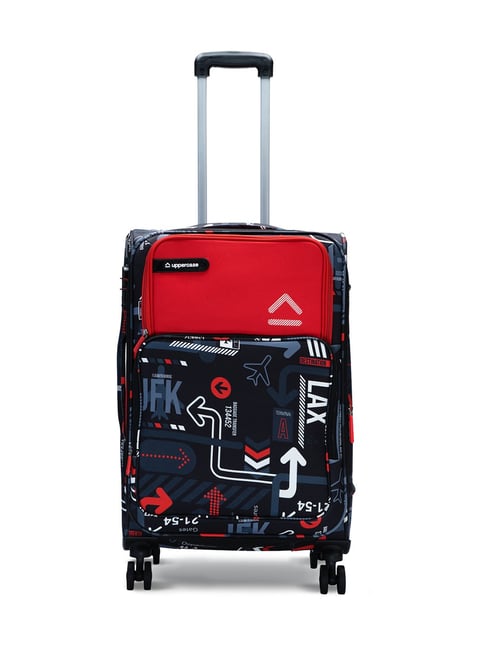 Uppercase JFK Red Printed Soft Medium Luggage Trolley - 91 Ltr