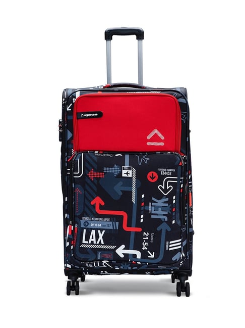 Buy Uppercase Topo Blue Printed Soft Small Luggage Cabin Trolley