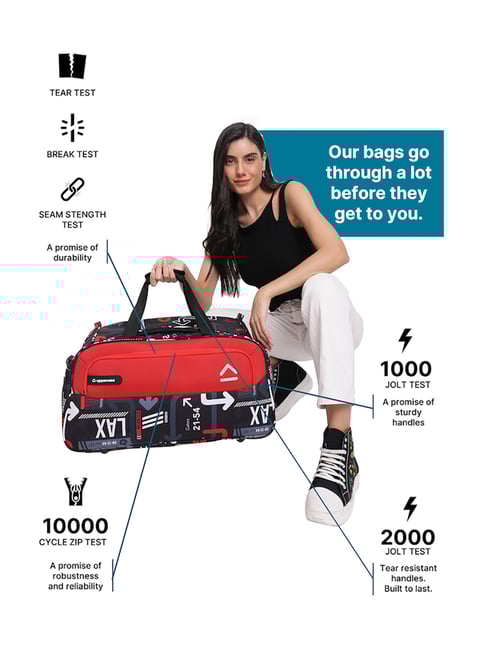 Buy Uppercase JFK Red Printed Medium Duffle Bag at Best Price