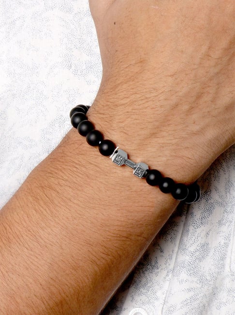 INOX Black Lava & Brown Tiger Eye Beads Bracelet BR137 | Miner's Den  Jewelers | Royal Oak, MI
