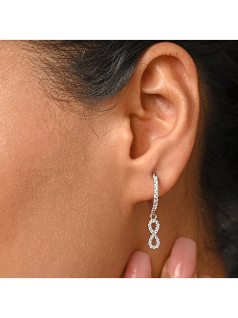 92.5 Sterling Silver Hoop Bali Earrings For Women