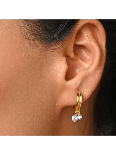 Platinum Diamond Hoop Bali Earrings for Women JL PT E DH RD 109
