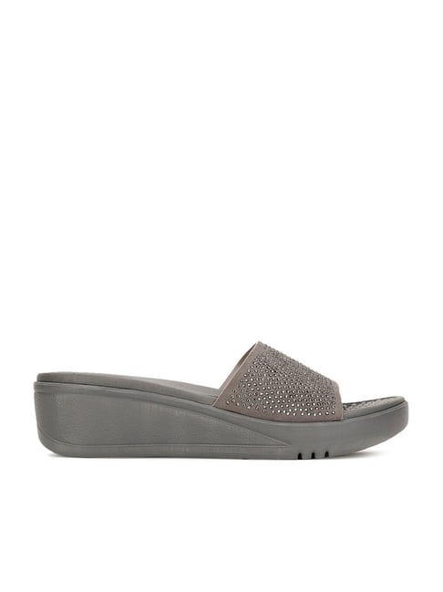 Buy Bata Women s Grey Slides for Women at Best Price Tata CLiQ